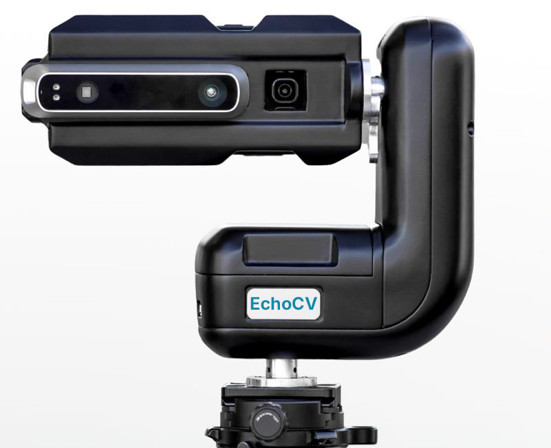 EchoCV Pro depth-sensor capture rig on tripod