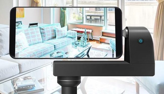 EchoCV Mount capturing a living room with a smartphone